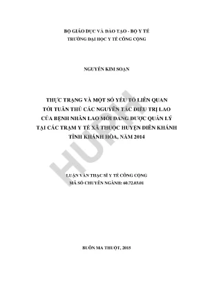 Nghiên Cứu Tuân Thủ Nguyên Tắc Điều Trị Lao Tại Huyện