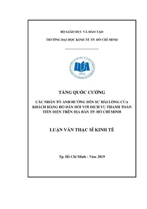 Các yếu tố ảnh hưởng đến sự hài lòng của khách hàng với