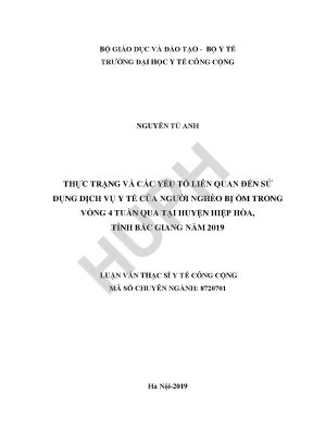 Thực trạng sử dụng dịch vụ y tế của người nghèo tại 