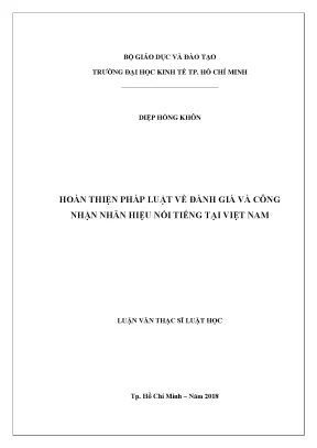 Hoàn thiện pháp luật về đánh giá và công nhận nhãn hiệu