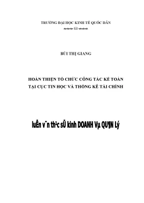 Hoàn thiện tổ chức công tác kế toán tại Cục Tin học và 