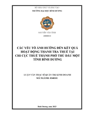 Các Yếu Tố Ảnh Hưởng Đến Kết Quả Hoạt Động Thanh Tra
