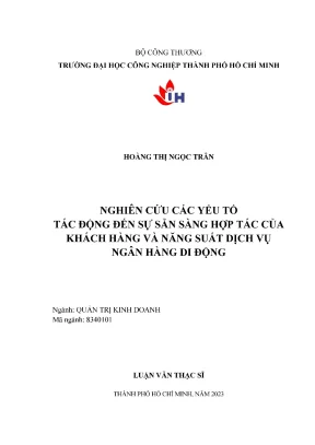 Nghiên Cứu Yếu Tố Tác Động Đến Sự Sẵn Sàng Hợp Tác Của