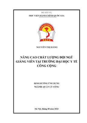 Nâng Cao Chất Lượng Đội Ngũ Giảng Viên Tại Trường Đại