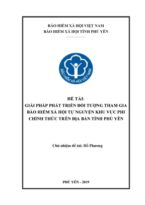 Giải Pháp Phát Triển Bảo Hiểm Xã Hội Tự Nguyện Tại Tỉnh 