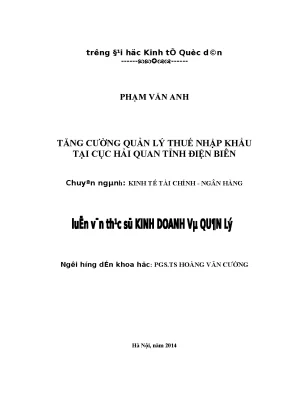 Tăng Cường Quản Lý Thuế Nhập Khẩu Tại Cục Hải Quan Tỉnh