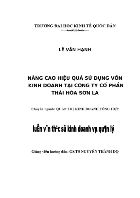 Nâng Cao Hiệu Quả Sử Dụng Vốn Kinh Doanh Tại Công Ty Cổ 