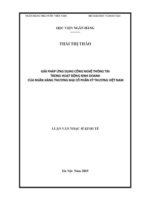 Giải Pháp Ứng Dụng Công Nghệ Thông Tin Trong Ngân Hàng