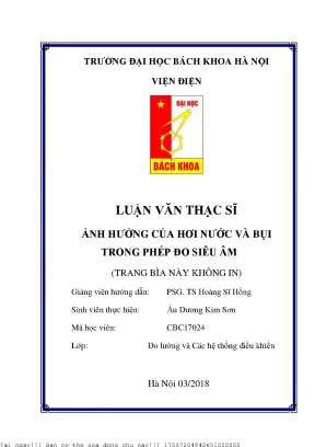 Ảnh Hưởng Của Hơi Nước Và Bụi Trong Phép Đo Siêu Âm