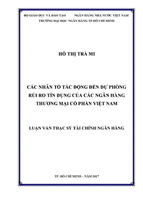Các Nhân Tố Ảnh Hưởng Đến Dự Phòng Rủi Ro Tín Dụng Tại