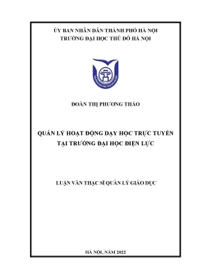 Quản Lý Hoạt Động Dạy Học Trực Tuyến Tại Trường Đại Học