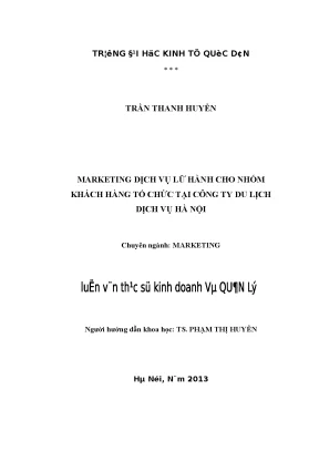 Giải Pháp Marketing Dịch Vụ Lữ Hành Tại Công Ty Du Lịch