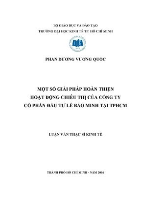 Giải Pháp Hoàn Thiện Hoạt Động Chiêu Thị Tại Công Ty Cổ