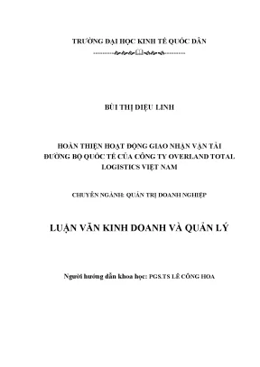 Hoàn thiện hoạt động giao nhận vận tải đường bộ quốc tế