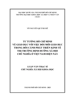 Tư Tưởng Hồ Chí Minh Về Giáo Dục Và Đổi Mới Giáo Dục Ở