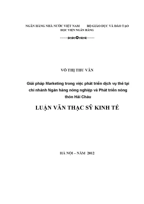 Giải pháp Marketing để Phát triển Dịch vụ Thẻ tại Ngân