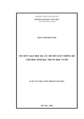 Dạy Học Dự Án Toán Thống Kê Cho Học Sinh Trung Học Cơ Sở