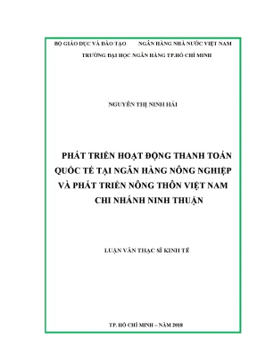 Phát Triển Hoạt Động Thanh Toán Quốc Tế Tại Agribank