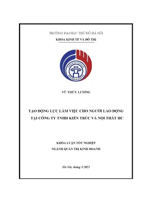 Tạo Động Lực Làm Việc Cho Người Lao Động Tại Công Ty 