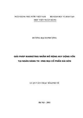 Giải Pháp Marketing Mở Rộng Huy Động Vốn Tại Ngân Hàng