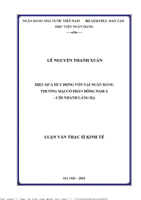 Nâng Cao Hiệu Quả Huy Động Vốn Tại Ngân Hàng Thương Mại