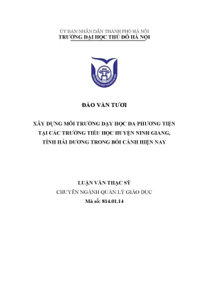 Xây Dựng Môi Trường Dạy Học Đa Phương Tiện Tại Trường 