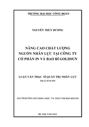 Nâng Cao Chất Lượng Nguồn Nhân Lực Tại Công Ty Cổ Phần