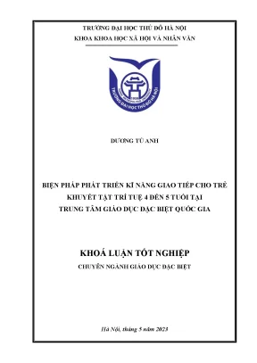 Phát Triển Kỹ Năng Giao Tiếp Cho Trẻ Khuyết Tật Trí Tuệ 