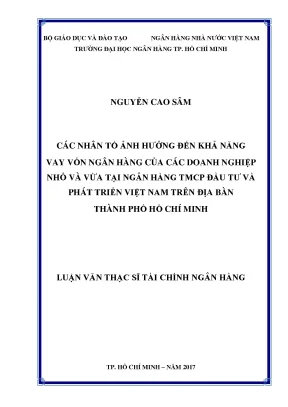 Các Nhân Tố Ảnh Hưởng Đến Khả Năng Vay Vốn Ngân Hàng Của 