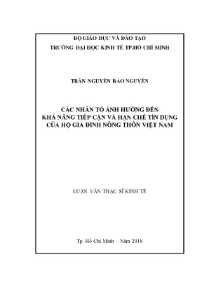 Những Nhân Tố Ảnh Hưởng Đến Khả Năng Tiếp Cận Tín Dụng