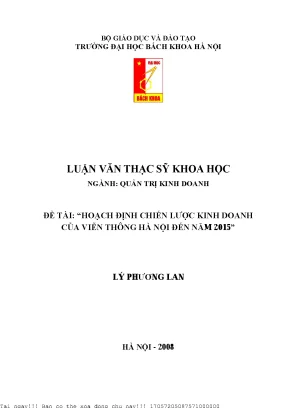 Hoạch Định Chiến Lược Kinh Doanh Viễn Thông Hà Nội Đến