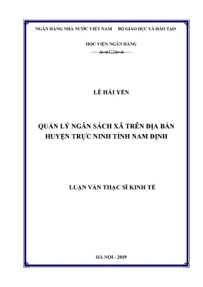 Quản Lý Ngân Sách Xã Tại Huyện Trực Ninh, Tỉnh Nam Định: