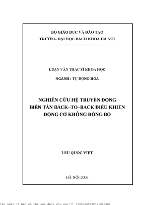 Nghiên Cứu Hệ Truyền Động Biến Tần Back-to-Back Điều