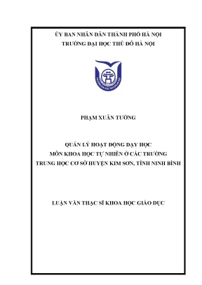 Quản Lý Hoạt Động Dạy Học Khoa Học Tự Nhiên Tại Trường 
