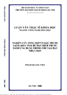 Nghiên Cứu Biến Tính Bề Mặt CaCO3 Kích Thước Nano Ứng