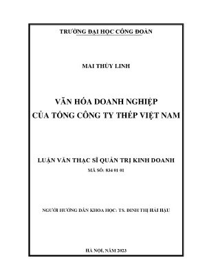 Nghiên Cứu Văn Hóa Doanh Nghiệp Tại Tổng Công Ty Thép