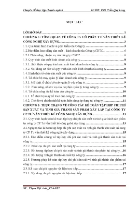 Nâng cao chất lượng kế toán chi phí sản xuất tại công ty