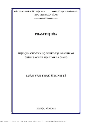 Nâng Cao Hiệu Quả Cho Vay Hộ Nghèo Tại Ngân Hàng Chính