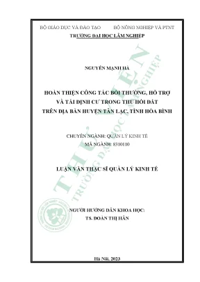 Công Tác Bồi Thường, Hỗ Trợ và Tái Định Cư trong Thu Hồi