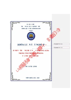 Định Vị Thương Hiệu Nước Khoáng Alba Tại Thị Trường Huế