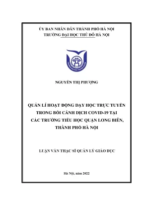 Quản Lý Dạy Học Trực Tuyến Tại Trường Tiểu Học Trong Bối 