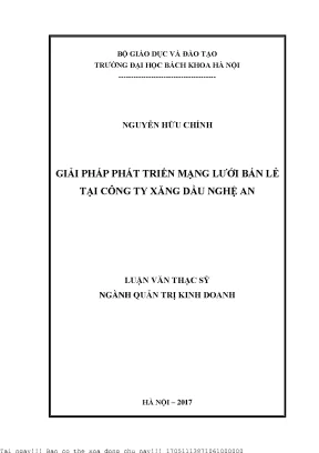 Giải Pháp Phát Triển Mạng Lưới Bán Lẻ Tại Công Ty Xăng