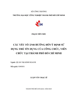 Yếu Tố Ảnh Hưởng Đến Ý Định Sử Dụng Thẻ Tín Dụng Của