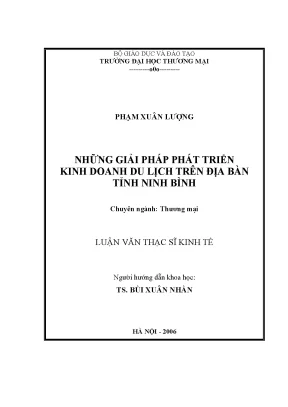 Giải Pháp Phát Triển Kinh Doanh Du Lịch Tại Ninh Bình