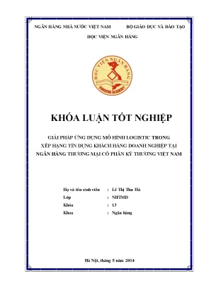 Ứng Dụng Mô Hình Logistic Trong Xếp Hạng Tín Dụng Khách