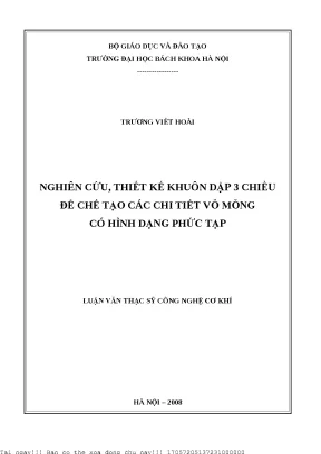 Nghiên Cứu và Thiết Kế Khuôn Dập 3 Chiều cho Chi Tiết Vỏ 