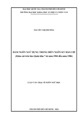Nghiên Cứu Hàm Ngôn Ngữ Dụng Trong Diễn Ngôn Ký Báo Chí