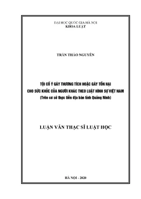 Tội Cố Ý Gây Thương Tích và Tổn Hại Sức Khỏe Theo Luật