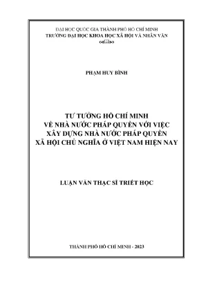 Tư Tưởng Hồ Chí Minh Về Nhà Nước Pháp Quyền Xã Hội Chủ