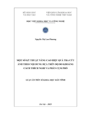 Kỹ Thuật Nâng Cao Hiệu Quả Tra Cứu Ảnh Dựa Trên Nội Dung